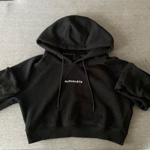 Black Alphalete Cropped Hoodie